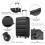 (Black, 24inch) 19/24/28 inch Horizontal Design ABS Hard Shell Suitcase Set 4