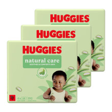 3 Packs Huggies Natural Care PF Baby Wipes Sensitive Unscented 576 Baby Wipes