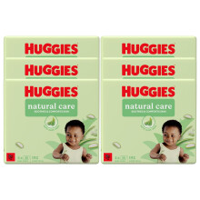6 Packs Huggies Natural Care PF Baby Wipes Sensitive Unscented 1152 Baby Wipes