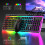 RGB Backlit Mechanical Keyboard 104 Keys + 7 DPI Wireless Mouse 9