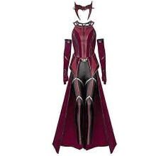 (S) Female Wanda Maximoff Cosplay Costume Scarlet Witch Headwear Cloak and Pants Full Set Outfit