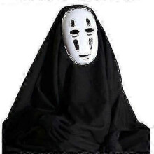 (Adult  XL, Clothes Black Mask Gloves) Anime Spirited Away Kaonashi No Face Faceless Cosplay Halloween Costume Mask zZ