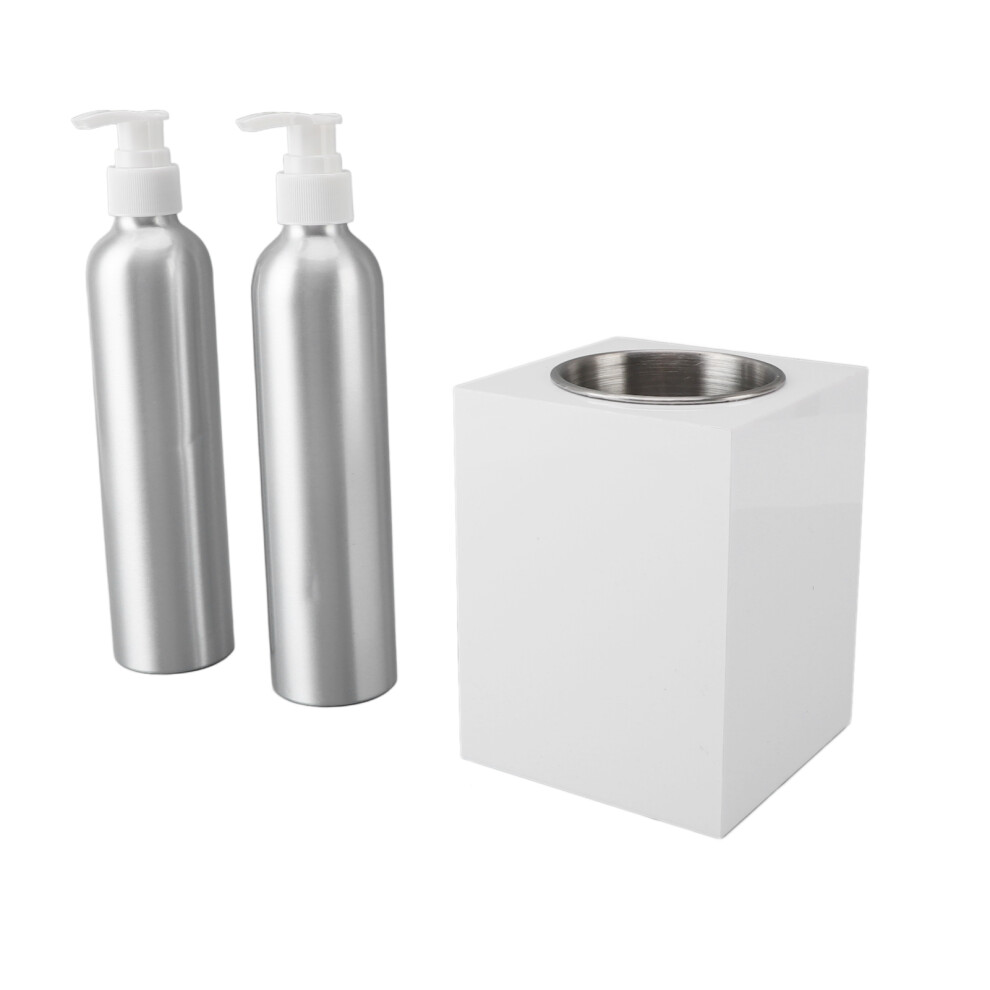 Massage Oil Heater Single Bottle 100-240V Quick Warm Lotion Warmer with 2 Aluminum Bottles