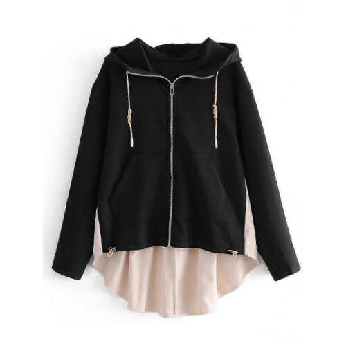 (M) Women's Clothing Loose Zip Patchwork zZ