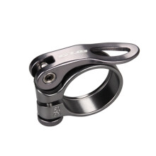 (Grey, M) Aluminum Bike Seat Post Clip Ultralight Quick Release Bike MTB Mountain 31.8/34.9mm Bicycle Seat Post Seatpost Clamp Outdoor Cycling