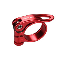 (Red, M) Aluminum Bike Seat Post Clip Ultralight Quick Release Bike MTB Mountain 31.8/34.9mm Bicycle Seat Post Seatpost Clamp Outdoor Cycling