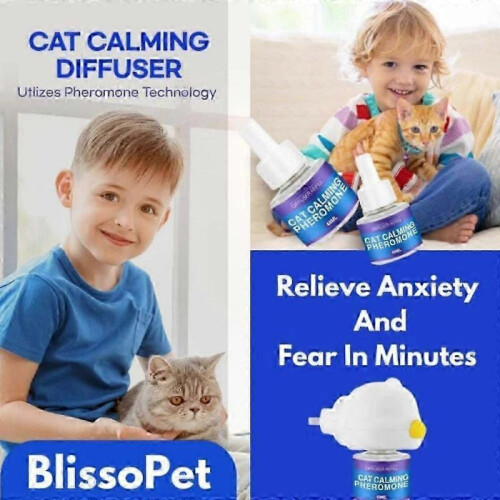 (EU PLUG, No Flavor) Blisso Cat Diffuser - 2025 Best Cat Pheromones Calming Diffuser 1