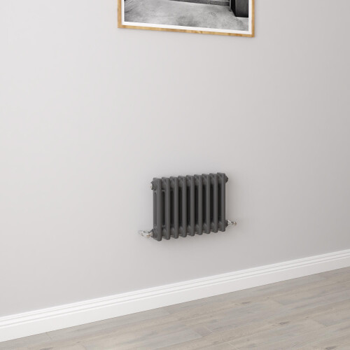 AICA (300x425mm 2 Column) Traditional Cast Iron Radiator Anthracite