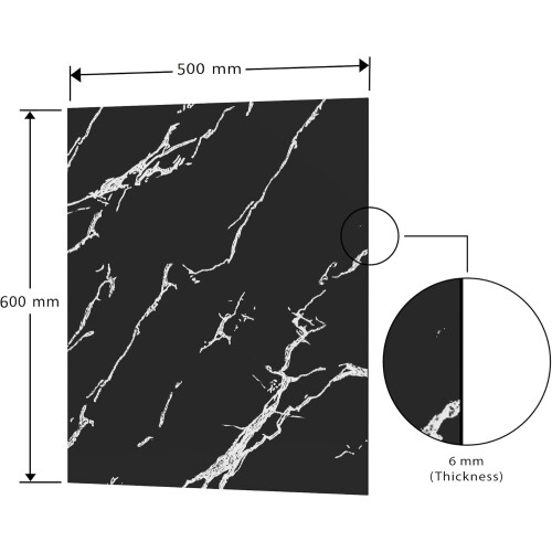 BELOFAY 6mm Black Marble Tempered Glass Splashback 2