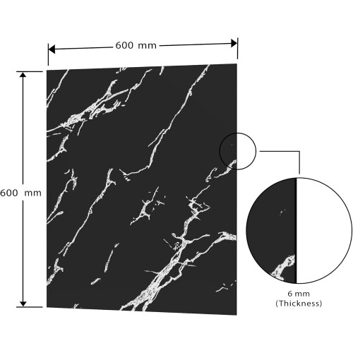 BELOFAY 6mm Black Marble Tempered Glass Splashback 2