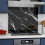 BELOFAY 6mm Black Marble Tempered Glass Splashback 1