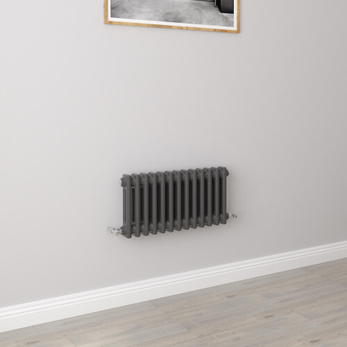 AICA (300x605mm 2 Column) Traditional Cast Iron Radiator Anthracite