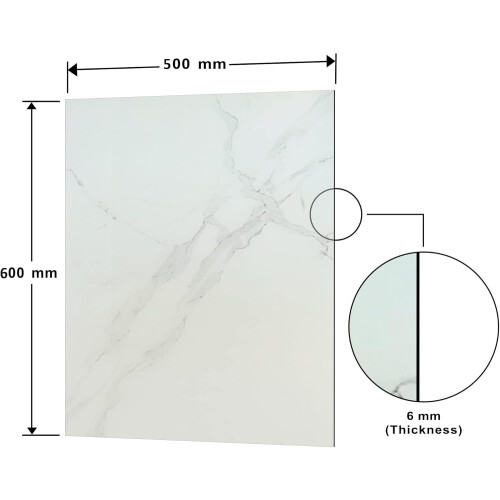 BELOFAY 6mm White Marble Tempered Glass Splashback 2
