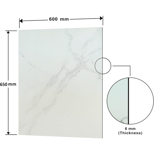 BELOFAY 6mm White Marble Tempered Glass Splashback 2