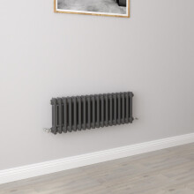 (300x830mm 2 Column) Traditional Cast Iron Radiator Anthracite