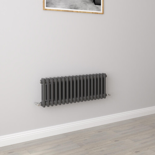 AICA (300x830mm 2 Column) Traditional Cast Iron Radiator Anthracite