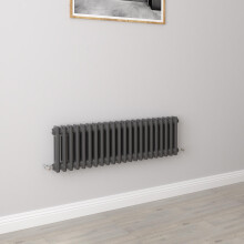 (300x1010mm 2 Column) Traditional Cast Iron Radiator Anthracite