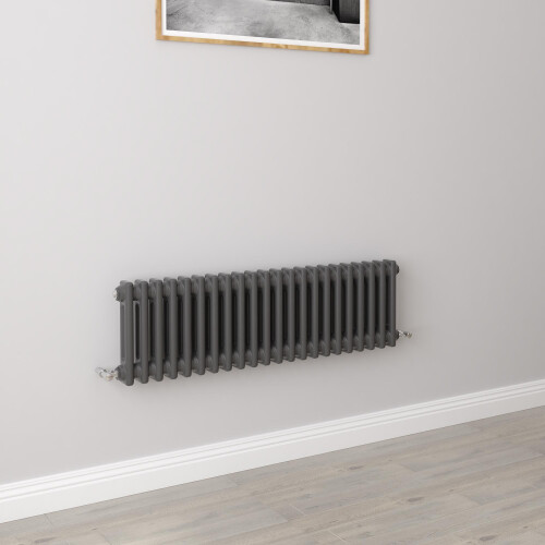 AICA (300x1010mm 2 Column) Traditional Cast Iron Radiator Anthracite