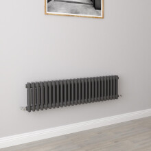 (300x1190mm 2 Column) Traditional Cast Iron Radiator Anthracite