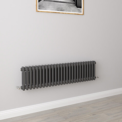 AICA (300x1190mm 2 Column) Traditional Cast Iron Radiator Anthracite