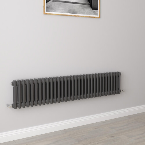 AICA (300x1460mm 2 Column) Traditional Cast Iron Radiator Anthracite