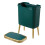 Living And Home (Green) PP High Foot Trash Bin with Lid 6