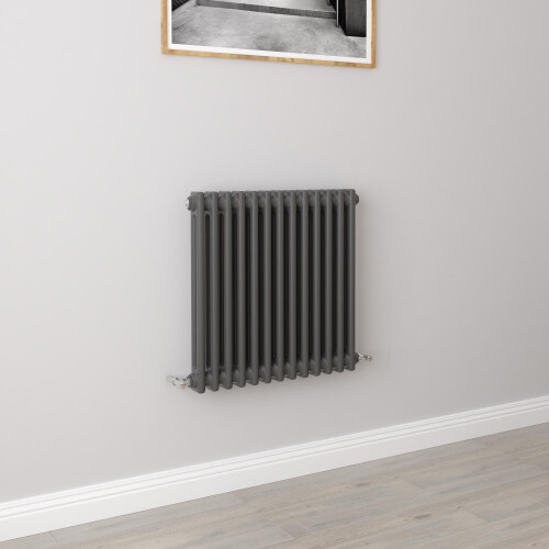 AICA (600x605mm 2 Column) Traditional Cast Iron Radiator Anthracite