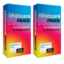(2pcs) Misheard Music Party Game - Guess The Song or Artist with Lyrical Nonsense Cards, Fast-Paced Card Game for Karaoke & Party Entertainment