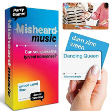 (1pcs)Misheard Music Party Game - Guess The Song or Artist with Lyrical Nonsense Cards, Fast-Paced Card Game for Karaoke & Party Entertainment