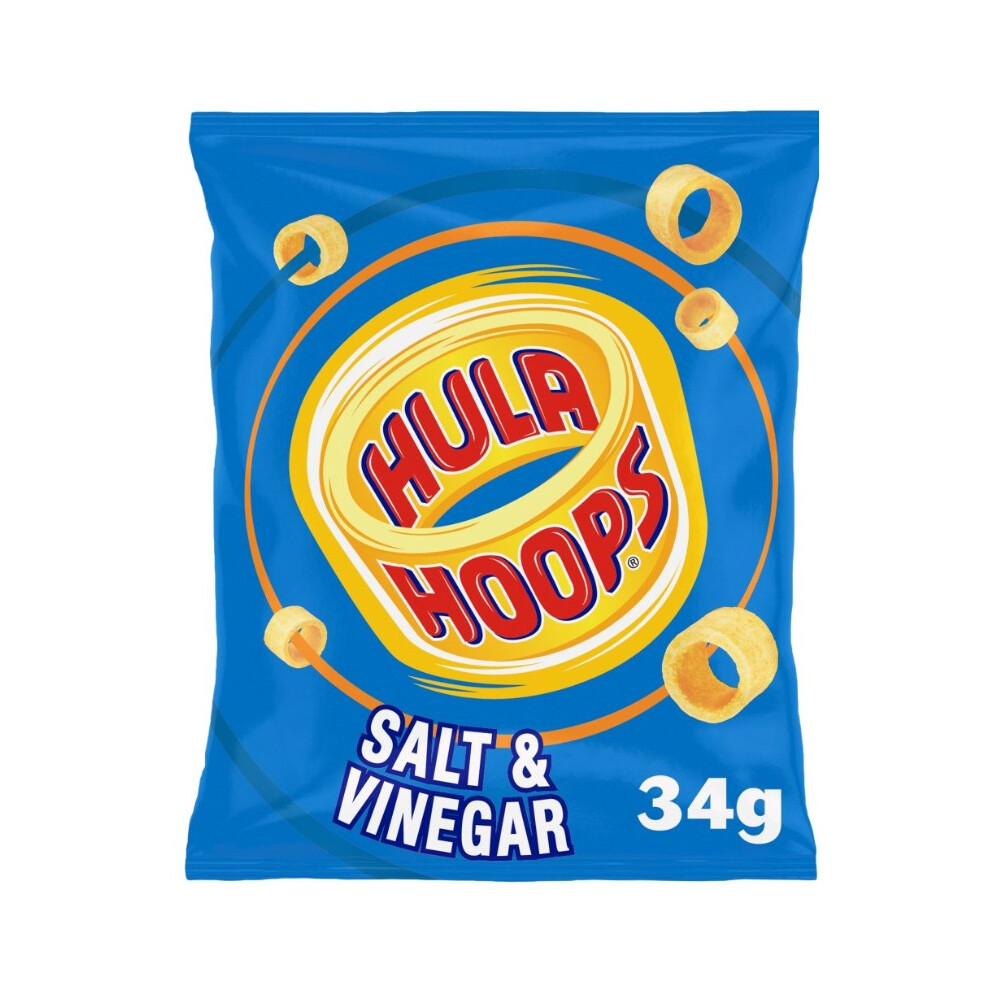 Kidzbuzz Hula Hoops Salt & Vinegar Crisps 34G (Pack Of 12)