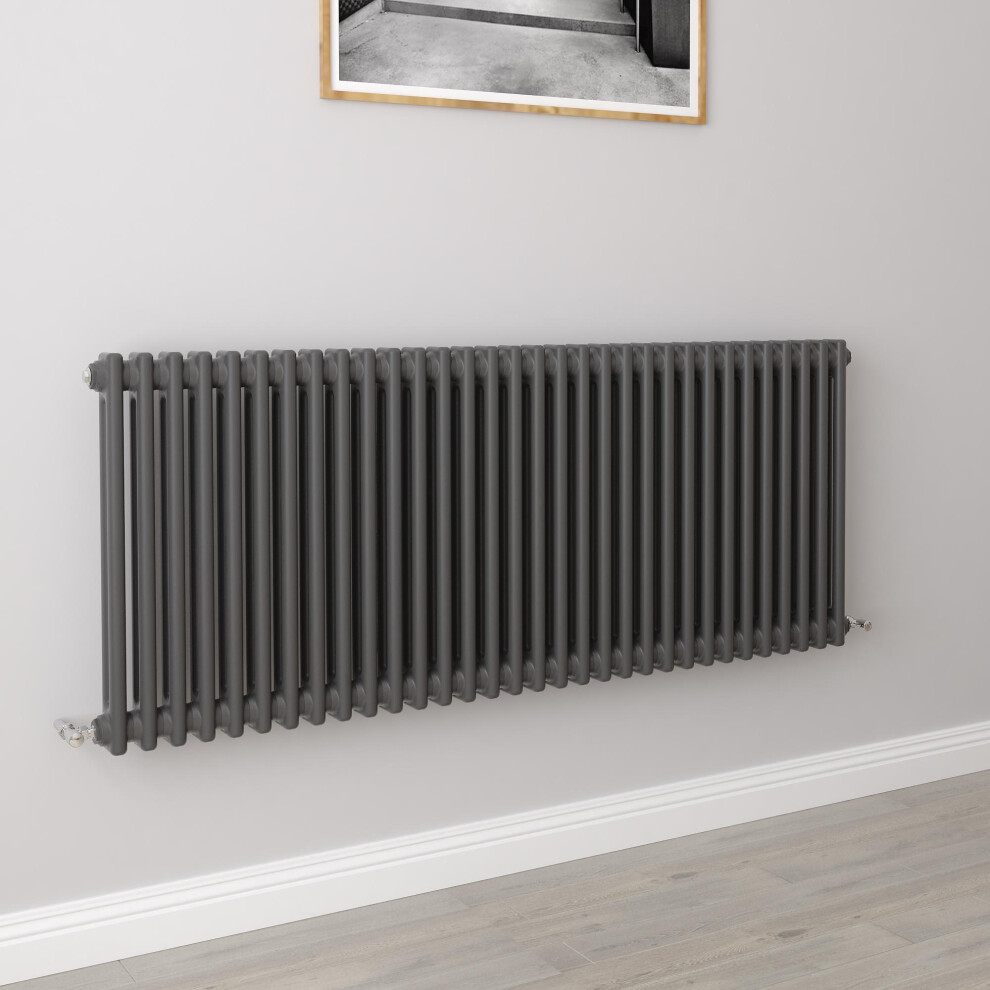 Aica (600X1460mm 2 Column) Traditional Cast Iron Radiator Anthracite