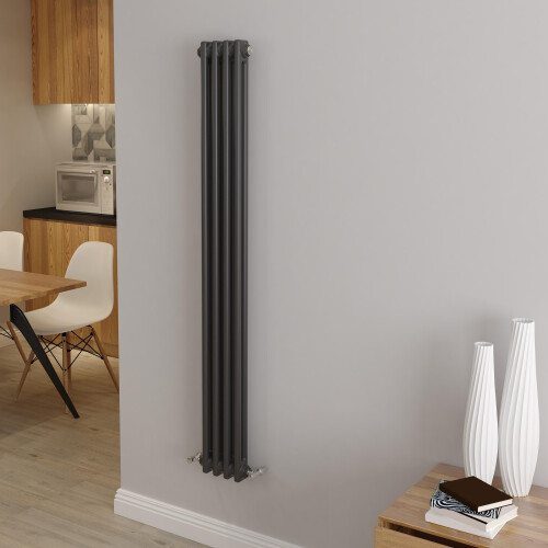 AICA (1500x200mm 2 Column) Traditional Cast Iron Radiator Anthracite