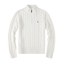 (pink, S) 2025 New Men's Knitted Sweater, Half High Collar/Half Zipper Sweater
