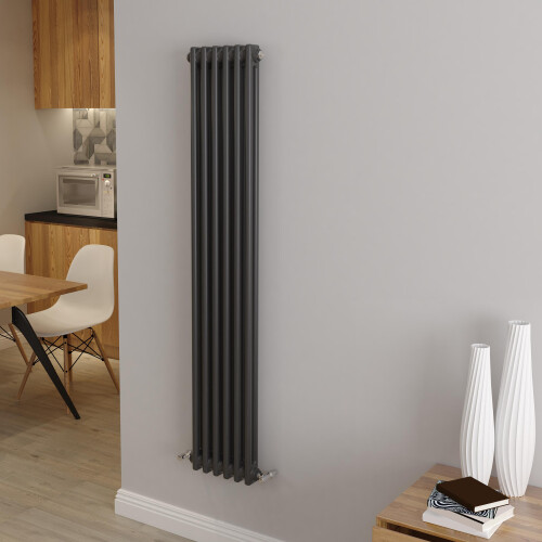 AICA (1500x290mm 2 Column) Traditional Cast Iron Radiator Anthracite