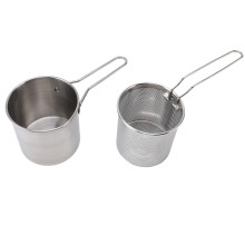 304 Stainless Steel Deep Fryer Pot with Basket, 13x12cm