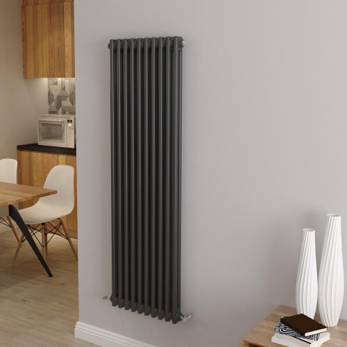 AICA (1500x470mm 2 Column) Traditional Cast Iron Radiator Anthracite