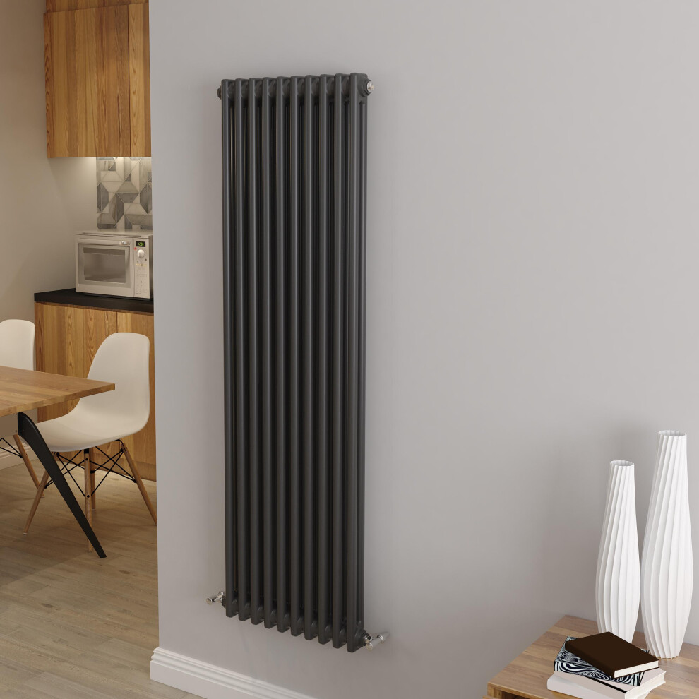 Aica (1500X470mm 2 Column) Traditional Cast Iron Radiator Anthracite