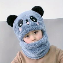 (Blue, 3-10 Years Old) Adorable thickened 's ear warmer, suitable for autumn and winter seasons, with neck strap and leg straps for warmth in winter