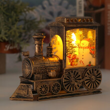 (Golden Snowman) 3D Christmas Train Night Light Decoration -Festive Snowman, Reindeer &Christmas Tree Design with Warm Yellow Glow, Battery-Powered Ornament