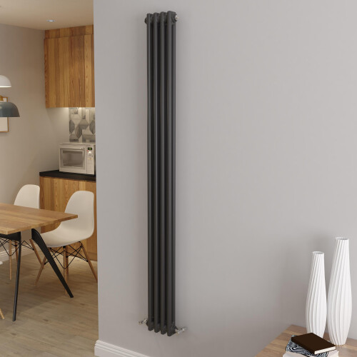 AICA (1800x200mm 2 Column) Traditional Cast Iron Radiator Anthracite