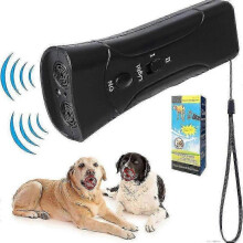 Ultrasonic Dog Barking Deterrent Anti Bark Device 3 in 1 Pet Training Tool Handheld Trainer