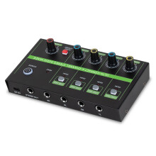 Portable 4-Channel Mixer: Independent Volume Type C Power