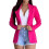 (S,Rose Red)Womens Slim Blazer Office Jacket Formal Suit Coat 1