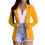 (3XL,Yellow)Womens Slim Blazer Office Jacket Formal Suit Coat 1
