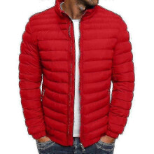 (XL, Red) Men Lightweight Bubble Coat Puffer Jacket Quilted Padded Outerwear