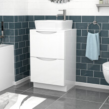 Nes Home 500mm White Drawers Vanity, Worktop & Square Rounded Corner Basin