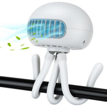 (White, 2000mah) Portable Mini Stroller Fan Handheld USB Car Seat Fan Three Gear 4000mAh Battery Silent Outdoor Fan for Desk Stroller Car Rides
