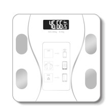 (White) Smart Wireless Body Fat Scale USB+Solar Charing BMI Scales Digital Scale For Body Weight With APP Analyzer