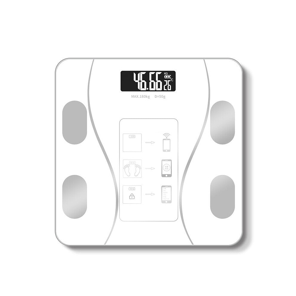 Greenzech White (White) Smart Wireless Body Fat Scale Usb+Solar Charing Bmi Scales Digital Scale For Body Weight With App Analyzer