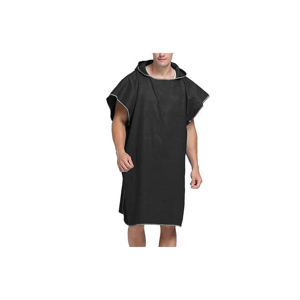 (Black) Quick Drying Hooded Bathrobe Microfiber Towel-image-OPC-PJGCRXZ-NEW